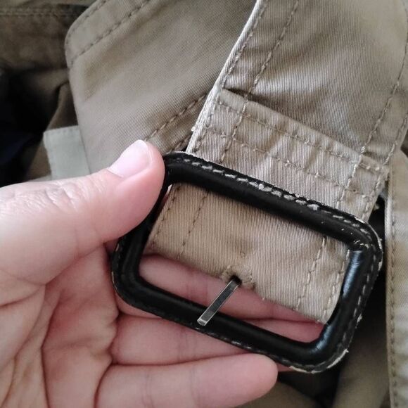 Club Monaco everywear Women's Double Breasted Long Sleeve Trench Coat Tan Small - Picture 10 of 10